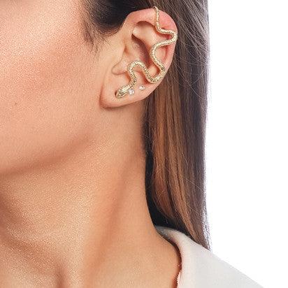Brinco assimétrico EarCuff Cobra- snake (1 unidade)