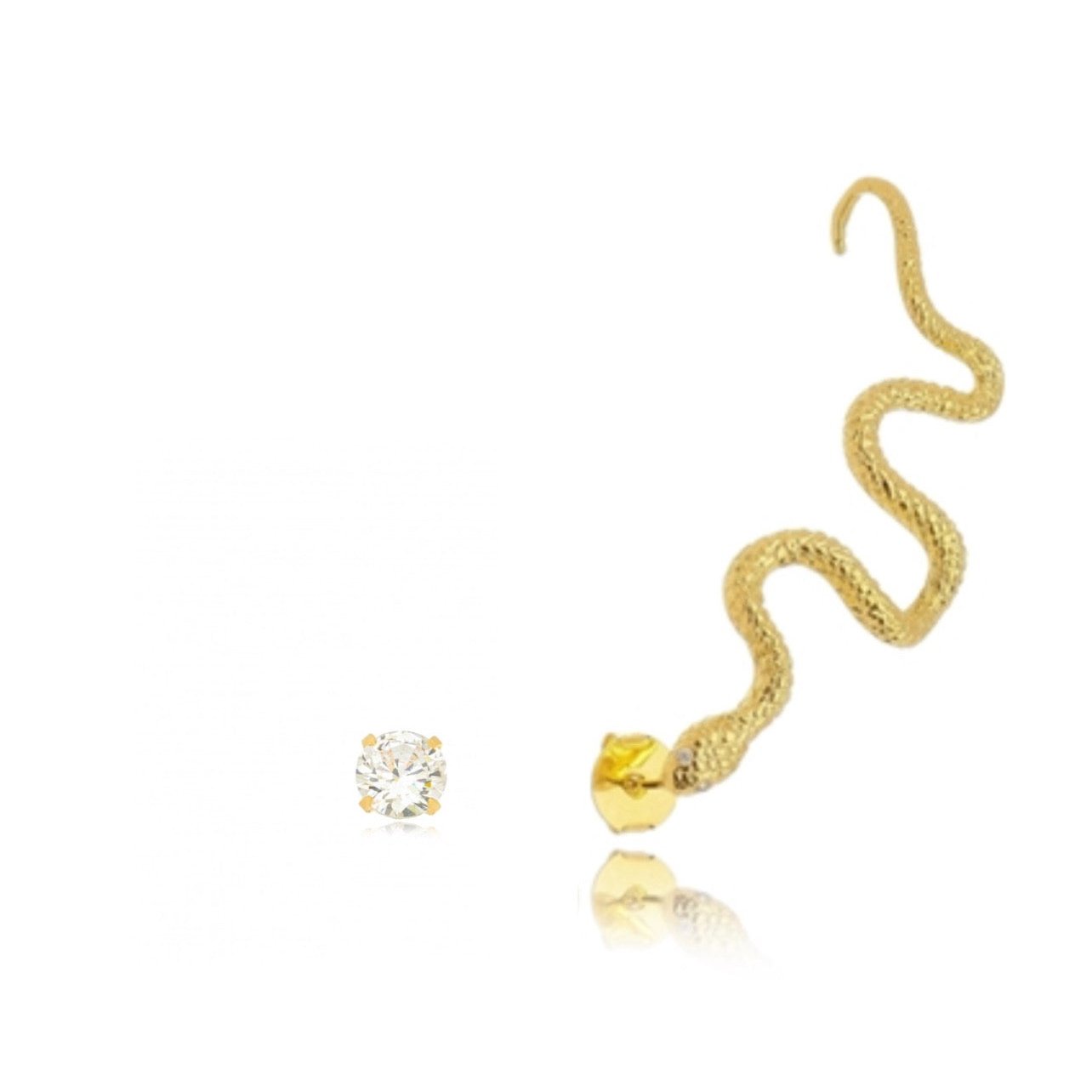 Brinco assimétrico EarCuff Cobra- snake (1 unidade)