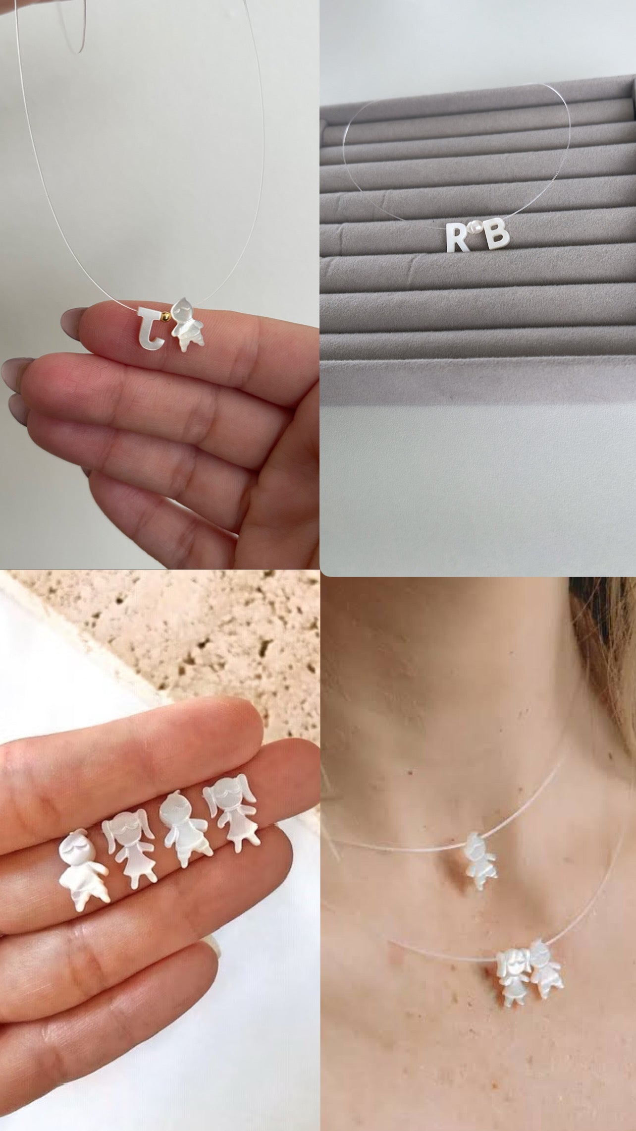 Colar Amor de Mãe - Letra Inicial e Boneco